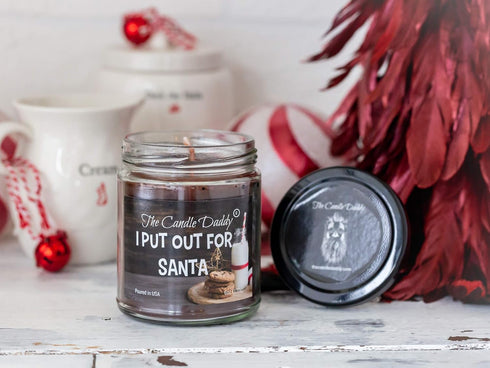 I Put Out for Santa Funny Candle - Hand Poured 6oz Chocolate Chip Cookie Scented Candle - USA