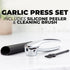 Set Zulay Kitchen Premium Garlic Press Rust Proof & Dishwasher Safe Garlic Mincer Tool with Silicone Garlic Peeler