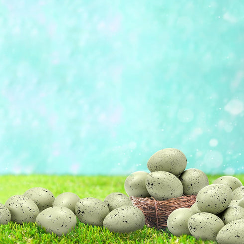 16 2.4 SiliFine Pcs Easter Speckled Eggs in Plastic Speckled Eggs Bowl and Vase Filler for DIY Spring Displays