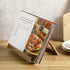 MyGift Premium Acacia Wood Cookbook Holder Stand, Hand Painted Floral Design, Kitchen Countertop Recipe Book Stand
