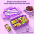 Jelife Lunch Box Kids Bento Box - Large Bento-Style Leakproof 4 Compartments Kids Lunchbox Food Containers with Utensils for Back to School, Reusable On-the-Go Meal and Snack Packing, Purple by Jelife