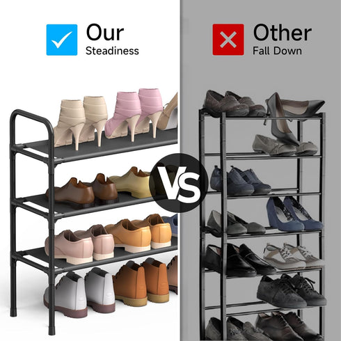 Closet 3 10.8 40.2 25.8 Long Shoe Rack for - Tier Shoe Organizer Storage for Entryway, Front Door Entrance, Metal