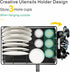 GSlife Dish Drying Rack for Kitchen Counter or in Sink - Small Dish Rack for RV and Small Apartment Counter Top Space, Compact Dish Drainer with Utensil Holder and Drain Spout, Black by GSlife