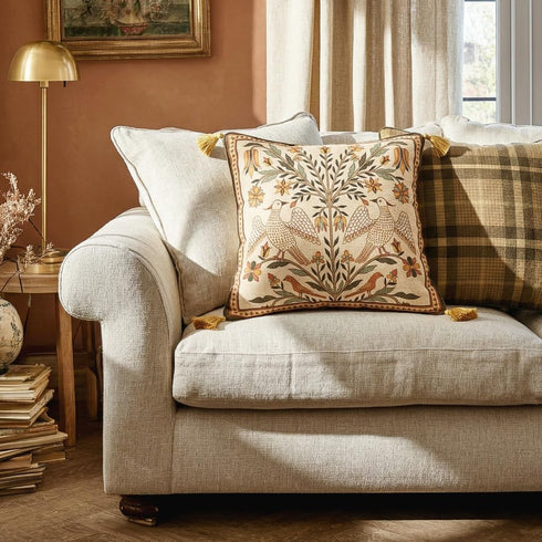 18"x18" bilin gaier Square Brown Throw Pillow Covers,Floral Farmhouse Yellow Birds Flower Pattern Linen Accent Pillows