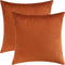 Mixhug Decorative Throw Pillow Covers, Velvet Cushion Covers, Solid Throw Pillow Cases, Burnt Orange, 20 x 20 Inches,