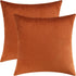 Mixhug Decorative Throw Pillow Covers, Velvet Cushion Covers, Solid Throw Pillow Cases, Burnt Orange, 20 x 20 Inches,