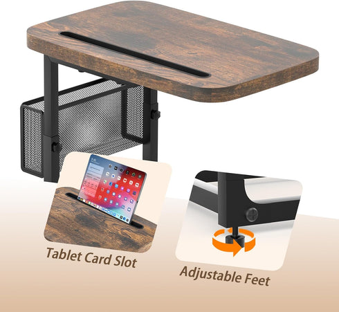16.93inch 12.6inch) Fashion TV Tray Table with Large Tabletop, Adjustable Sofa Table with Storage Baskets, Strong Metal