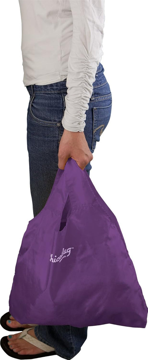 ChicoBag Original Compact Reusable Grocery Bag with Attached Pouch and Carabiner Clip, Eco-Conscious Packable Tote,