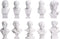 Waldosia Great Composers Bust Statuette Set with Artemis and Michelangelo's David Figurines
