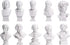 Waldosia Great Composers Bust Statuette Set with Artemis and Michelangelo's David Figurines