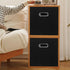 Black Foldable Storage Cubes Bins, Fabric Storage Box Organizer with Dual Handles for Home, Set of 3 (Black)
