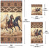 PATINISA Set 3,Azetc Set 1 Towel,1 Towel,1 Boho Bath Towels of Ethnic Style Western Horse,Decoractive Bathroom Towels