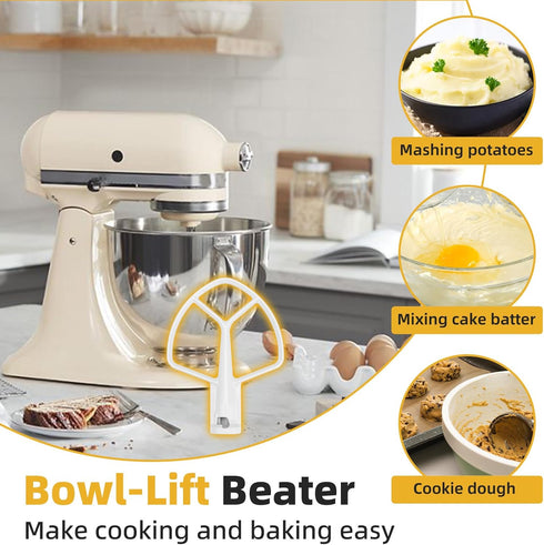 K5AB K5SS Coated Flat Beater Replacement for Kitchenaid 5 Qt Bowl Mixer, Paddle Attachment