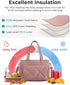 BAGSMART Lunch Bag Women Large Lunch Box Insulated Tote Bag with Multi-Pockets Quilted Puffy Tote for Work, Outdoors