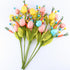 6 Easter Decorations, pcs Easter Stems with Eggs Carrots and Berries, Artificial Flower Arrangement for Spring Decor