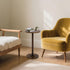 Round Side Table, Small End Table for Small Space, Modern Accent Table with Solid Wood Leg, Easy Assembly for Living
