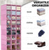 Closet, 30 Closet Pink,17" W11.5" 48" coastal rose Hanging Shoe Organizer for Sections Hanging Organizers and Storage