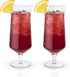 "Viski Raye 14oz Hurricane Glasses Gift Set of 2, Clear Crystal Glasses for Pina Coladas and Tropical Cocktails"