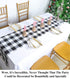 Partisout Buffalo Check Table Runner with Tassel, Washable Cotton Linen Gingham Table Cover, Checked Design