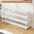 4 2 Closet 26Pairs, LUKYTOWER Extra Long Shoe Rack Tier Shoe Storage Organizer with Hooks, Wide Stackable Shoe