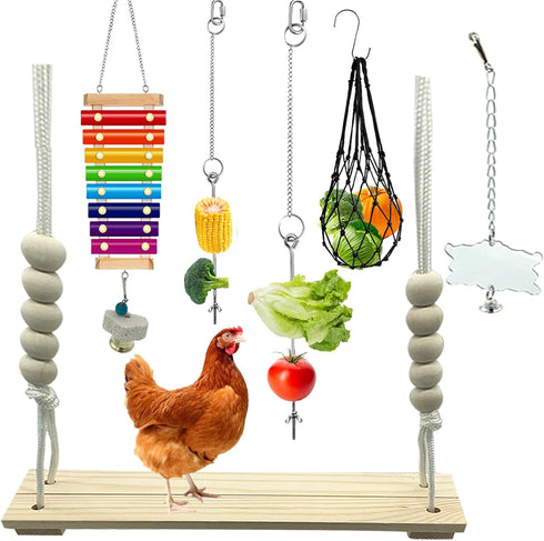 KIEYYRYT 6 Packs Chicken Toys for Coop Accessries, Chicken Swing Toys for Chicken