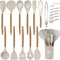MIBOTE 17 Pcs Silicone Cooking Utensils Set with Holder - Non-Toxic BPA Free Kitchen Gadgets for Nonstick Cookware