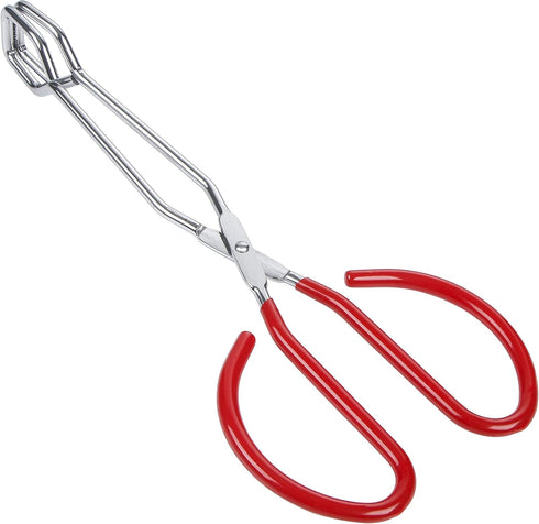 MSY BIGSUNNY Heavy Duty Stainless Steel Scissor Tongs with Soft Handles (1, red 10")