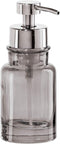 OGGI Glass Foaming Soap Dispenser, 10oz Capacity, Stylish Refillable for Bathroom and Kitchen in Gray/Chrome