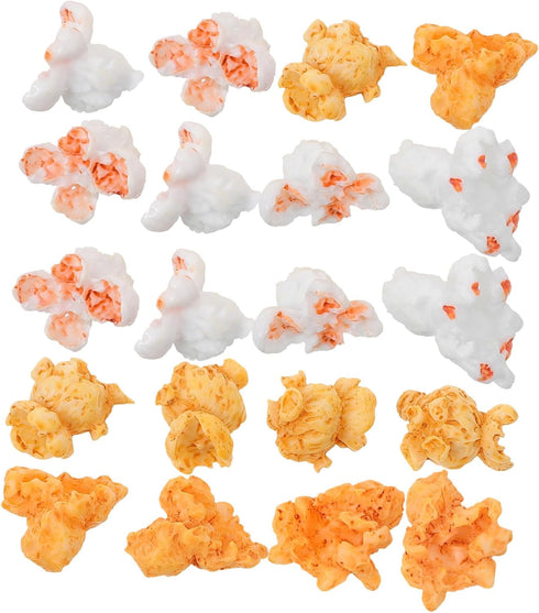 20Pcs Artificial Popcorn Resin Decoration, Popcorn Garland Model Set for DIY Earring Bracelet Necklace Accessory