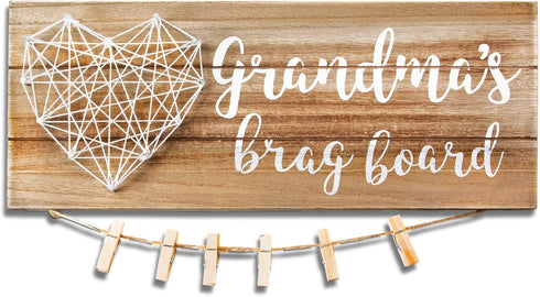 VILIGHT Grandma’s Brag Board - Gifts for Grandma from Granddaughter & Grandson, 13.5x5.5 Inches Photo Holder