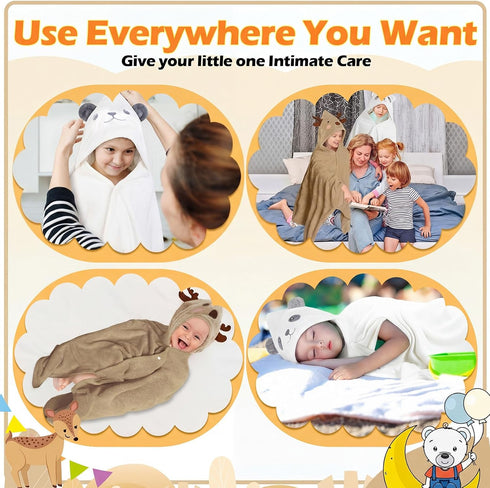 2 27.5 55'' 3-10 Preboun Pcs Kid Toddler Hooded Bath Towel x Winter Large Hooded Towel for Kids Yrs Wrap Bathrobe Boy