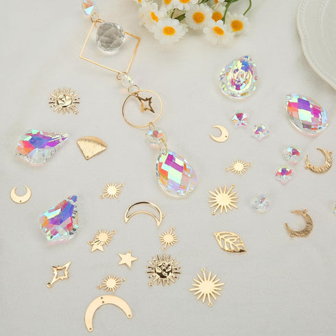 400 DIY Suncatchers, pcs Sun Catchers Making Supplies Kit Art and Crafts for Adults Prism Hanging Decorative Suncatcher