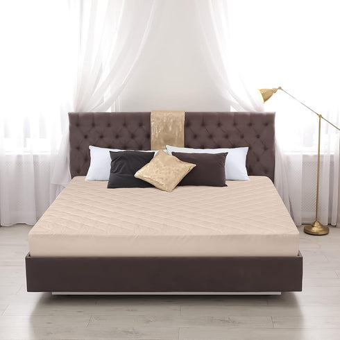 Utopia Bedding Quilted Fitted Mattress Pad (Queen), Mattress Protector Elastic Fitted Cover, Stretches up to 16 Inches