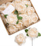 Ling's Moment Flowers - 16pcs Cream Blooming Peonies Artificial Flowers with Stem for DIY Wedding Decorations,