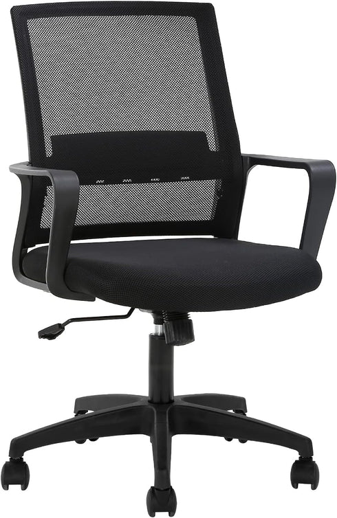FDW Ergonomic Office Chair, Mid-Back Mesh Computer Chair with Lumbar Support, Adjustable Rolling Swivel