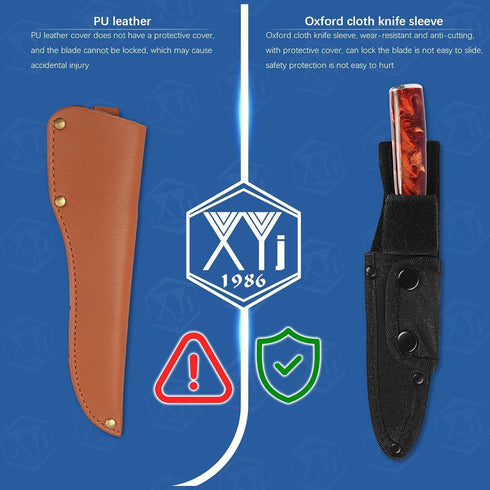 XYJ Universal Knife Sheath, Oxford Cloth Camping Knives Sleeves Case, Edge Guards Blade Protectors (Black, 5.5 * 2 inch)