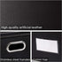 PRANDOM Large Collapsible Storage Bin with Lid, Black Leather Fabric Foldable Box Organizer for Home, 1-Pack.