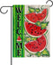 Welcome Summer Watermelon Decorative Garden Flag 12x18 Inch Double Sided Rustic Green Stripes Outdoor Home Decor