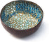 ChezMax Natural Coconut Bowl Mother of Pearl Inlaid Shell Bowls Key Bowl for Entryway Table Candy Container Nuts Holder Fruits & Dry Snack Storage Bowl Round Handcrafted Bowl for Decoration(Blue-Gold) by ChezMax
