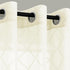 KOUFALL Quatrefoil Sheer Curtains - 63 Inch Length for Living Room - Cream Beige Grommet Semi Sheer Drapes