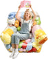 NTYNTY Clear Stuffed Animal Storage Bean Bag Chair Cover for Kids,Extra Large Beanbag