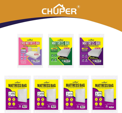 CHUPER 28" 64" 7" Crib Mattress Storage Bag,Heavy Duty Mattress Bags for Moving,Fits x x Standard Crib