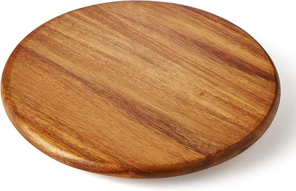 Acacia Wood Lazy Susan Turntable Tray, 16" Cabinet Organizer