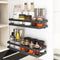 Spice Rack Organizer Wall Mount, 10" Hanging Black Spice Organizer Shelf, Farmhouse Seasoning Organizer for Kitchen