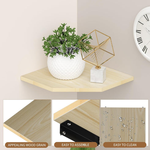 JJL Set 2 Decor(14.76in Corner Shelving, of Floating Wall Shelf for Wall Organizer Storage, Easy-to-Assemble, Floating