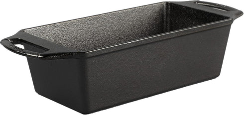 8.5 Inches Lodge Seasoned Cast Iron Loaf Pan - Pre-Seasoned Rectangular Cast Iron Bakeware- Even Browning Bread Pan