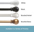 Kenney KN55250 Davenport Ball End Petite Café Decorative Curtain Rod, 28-48" Adjustable, White