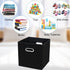 Black Fabric Storage Bins, 11X11X11 Cubes with Dual Handles, Foldable Set of 3 for Closet