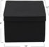 Household Essentials Large Fabric Storage Box with Lid, Black, Set of 2.