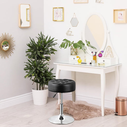 360 SUPER DEAL Vanity Stools for Makeup, Vanity Ottoman Chair with Adjustable Height and Swivel for Makeup Room Bedroom